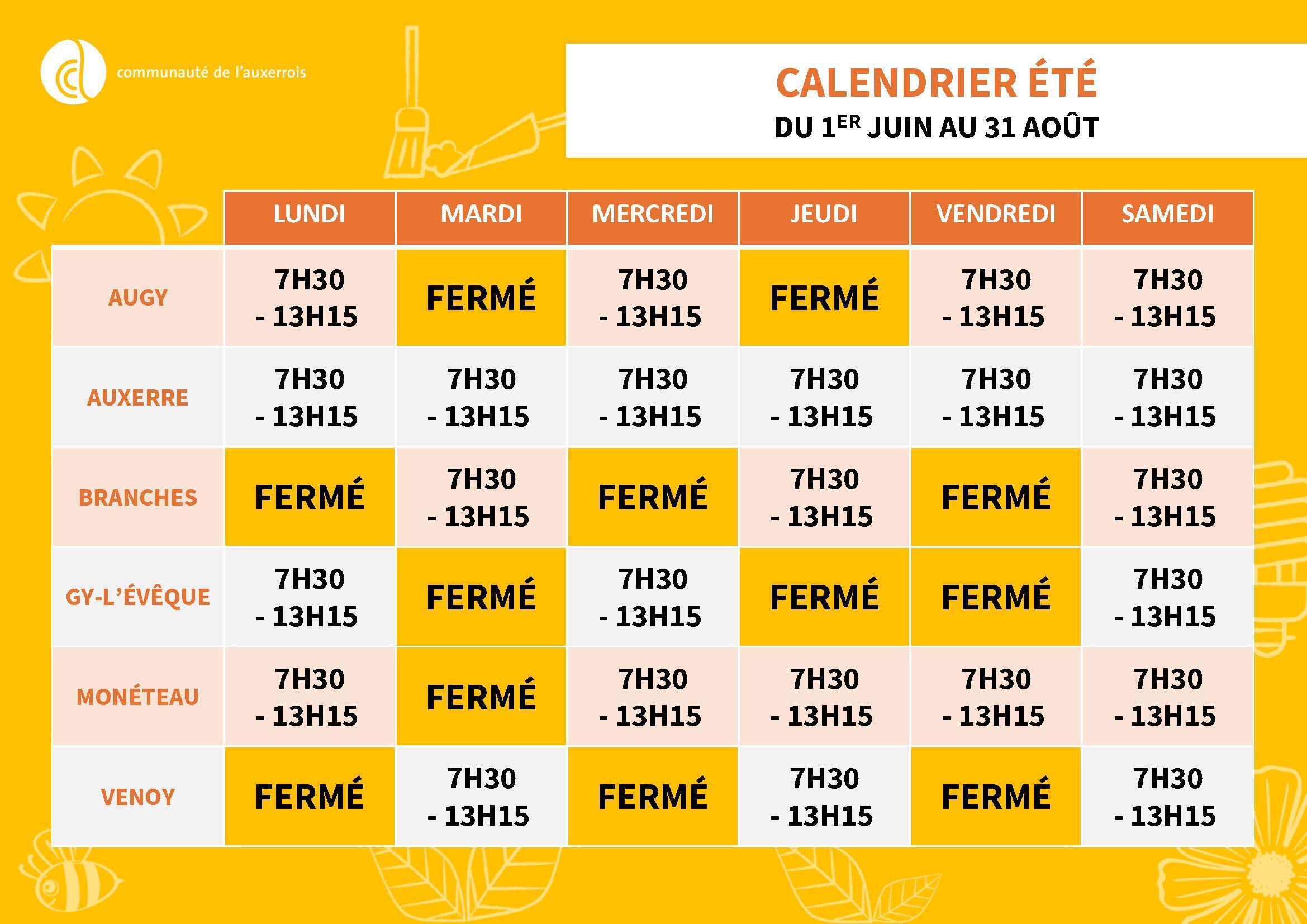 horaires_dechet_2026 été