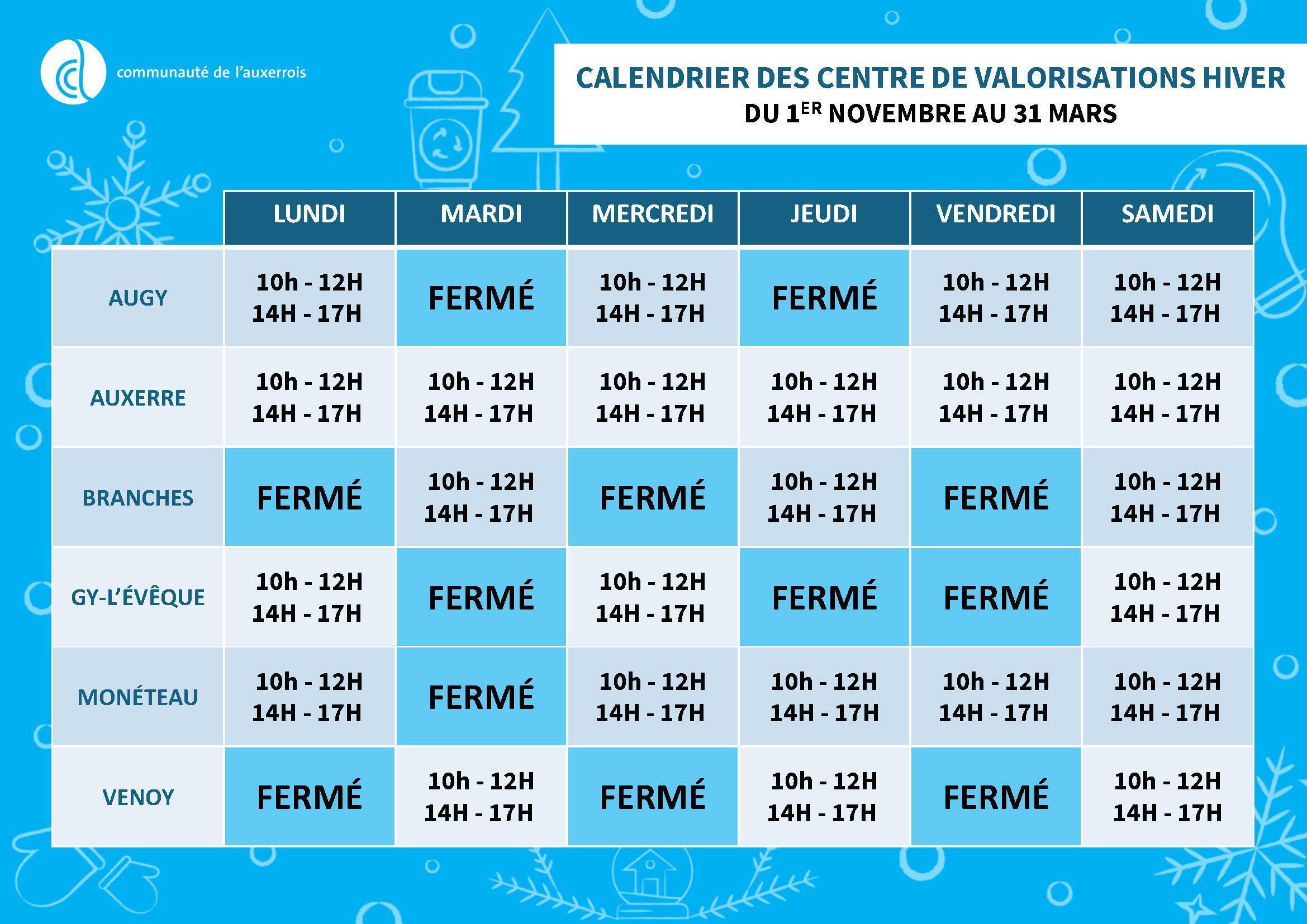 horaires hiver_déchetterie 2026_0