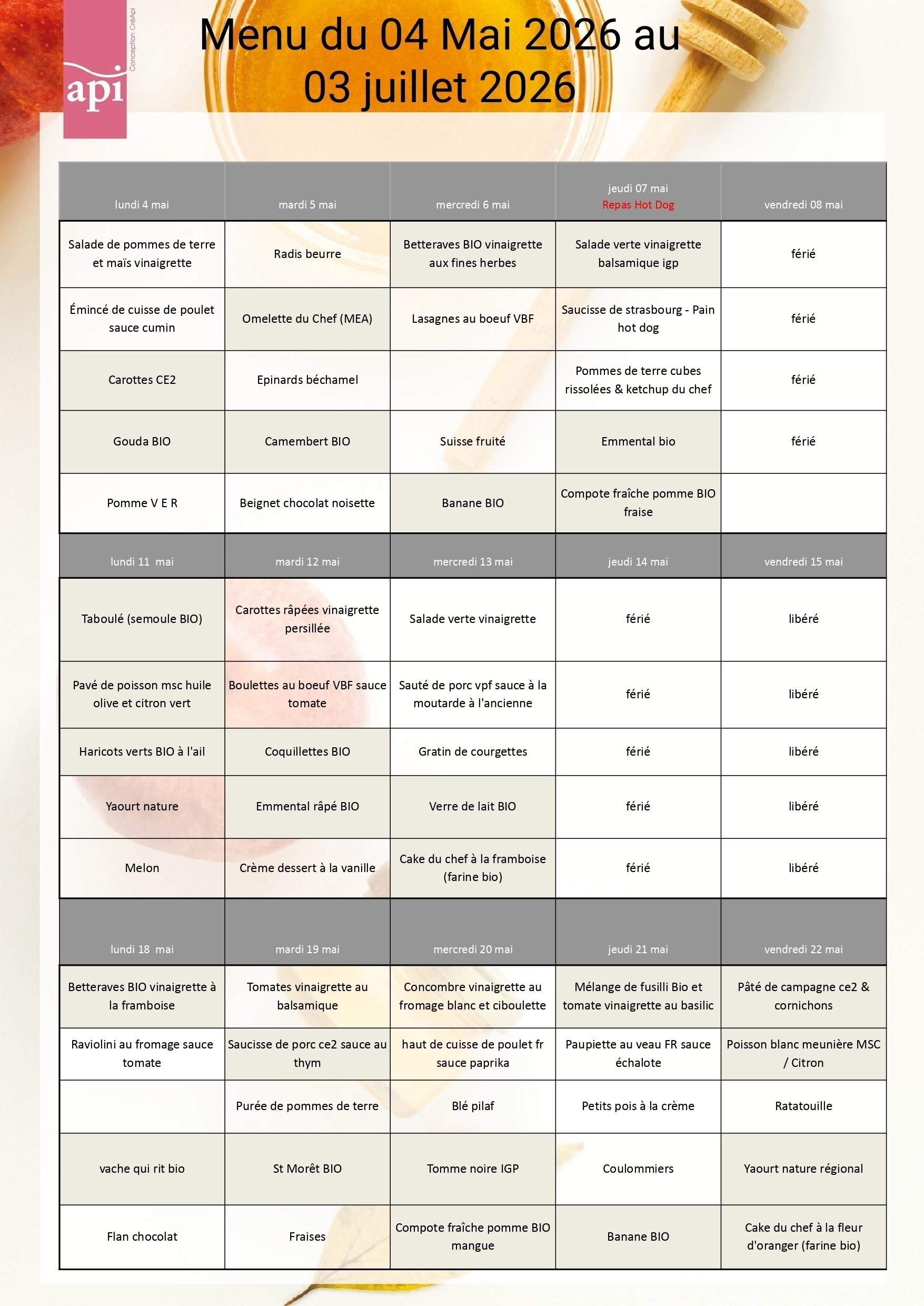 Menus du 04/05/26 au 22/05/26
