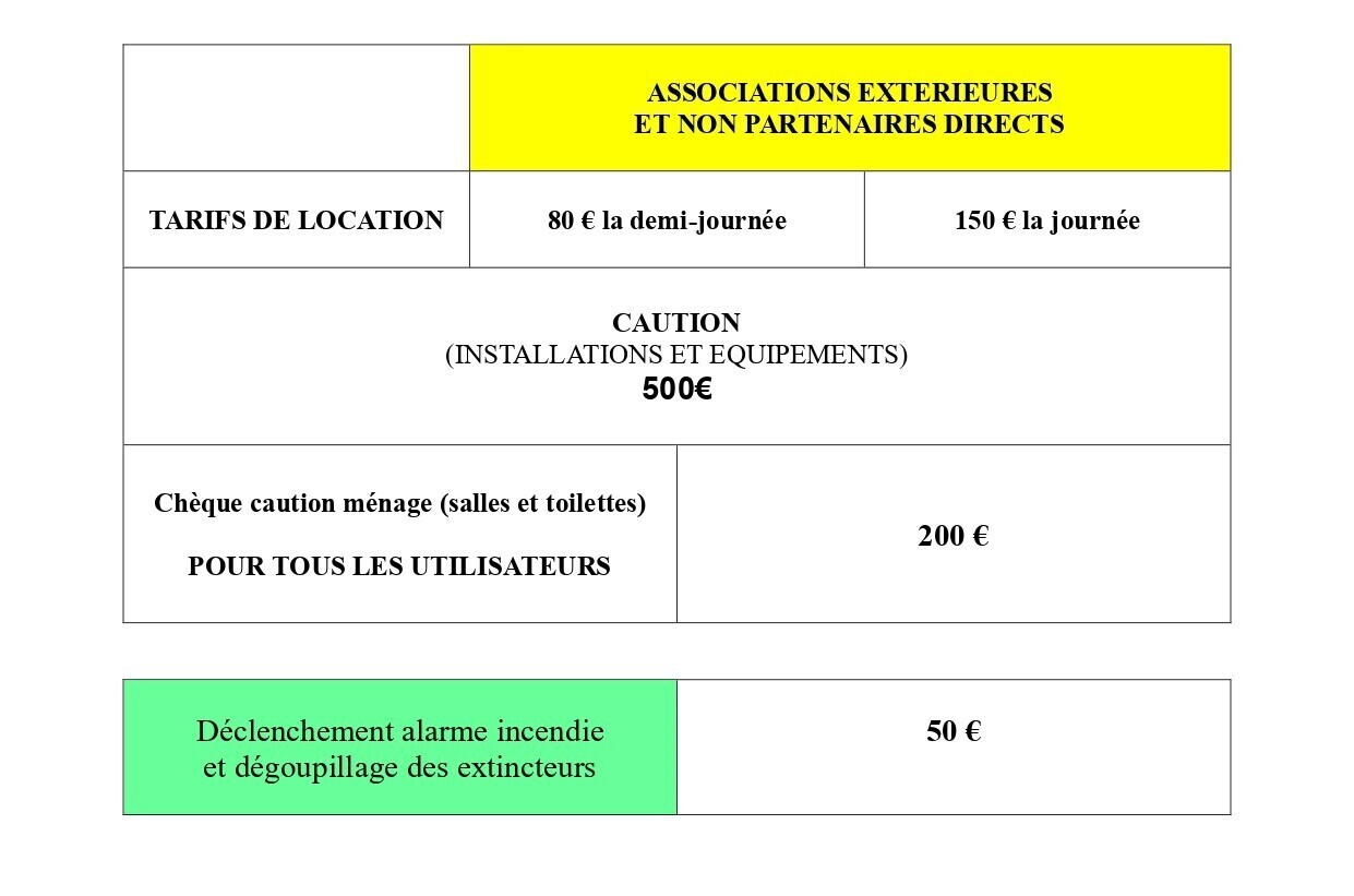 MMAC Tarifs