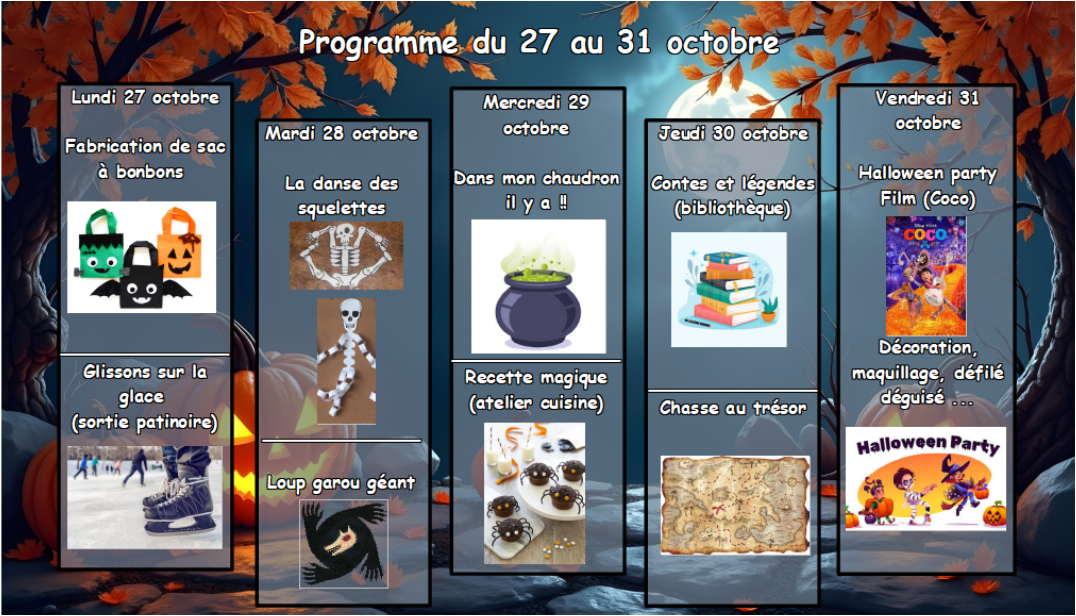 Programme vacances Toussaint 2ème semaine